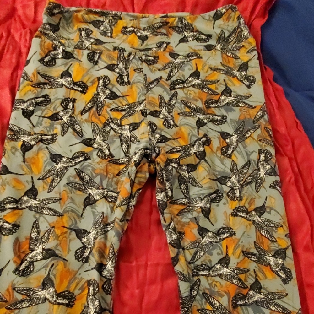 Hummingbird print lularoe leggings, OS!